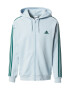 ADIDAS SPORTSWEAR Αθλητική ζακέτα φούτερ 'Essentials Fleece 3-Stripes ' γαλάζιο / σμαραγδί - Pepit.gr