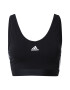 ADIDAS SPORTSWEAR Αθλητικό σουτιέν 'Essentials 3-Stripes With Removable Pads' μαύρο / λευκό - Pepit.gr