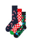 Happy Socks Κάλτσες 'X-Mas' ναυτικό μπλε / πράσινο / κόκκινο / λευκό - Pepit.gr