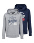 Jack & Jones Junior Μπλούζα φούτερ μπλε / γκρι μελανζέ / κόκκινο / λευκό - Pepit.gr