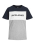 Jack & Jones Junior Μπλουζάκι μπλε νύχτας / γκρι μελανζέ / λευκό - Pepit.gr