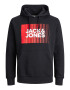 JACK & JONES Μπλούζα φούτερ κόκκινο παστέλ / μαύρο / λευκό - Pepit.gr