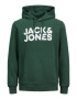 JACK & JONES Μπλούζα φούτερ σκούρο πράσινο / λευκό - Pepit.gr