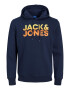 JACK & JONES Μπλούζα φούτερ 'WALLACE' ναυτικό μπλε / λάιμ / ανοικτό πορτοκαλί - Pepit.gr