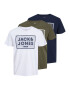 JACK & JONES Μπλουζάκι 'Harrison' σκούρο μπλε / πράσινο / λευκό - Pepit.gr