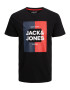 JACK & JONES Μπλουζάκι 'Oscar' μπλε μαρέν / ανοικτό κόκκινο / μαύρο / λευκό - Pepit.gr