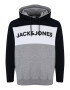 Jack & Jones Plus Μπλούζα φούτερ ναυτικό μπλε / γκρι / λευκό - Pepit.gr