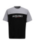 Jack & Jones Plus Μπλουζάκι γκρι μελανζέ / μαύρο / λευκό - Pepit.gr