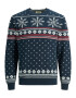 JACK & JONES Πουλόβερ 'Snowy' ναυτικό μπλε / κόκκινο / λευκό - Pepit.gr