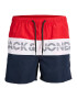 JACK & JONES Σορτσάκι-μαγιό ναυτικό μπλε / κόκκινο / offwhite - Pepit.gr