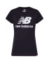 new balance Μπλουζάκι 'Essentials Stacked Logo' μαύρο / λευκό - Pepit.gr