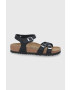 Birkenstock Δερμάτινα σανδάλια Kumba γυναικεία χρώμα: μαύρο - Pepit.gr