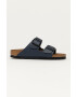 Birkenstock Δερμάτινες παντόφλες γυναικείες χρώμα: ναυτικό μπλε - Pepit.gr