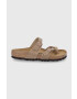 Birkenstock Δερμάτινες σαγιονάρες Mayari γυναικείες χρώμα: μπεζ - Pepit.gr