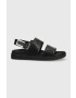 Calvin Klein Δερμάτινα σανδάλια ADJ SANDAL W/HW χρώμα: μαύρο HW0HW01479 - Pepit.gr