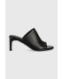 Calvin Klein Δερμάτινες παντόφλες CURVED STILETTO MULE - Pepit.gr