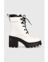 Calvin Klein Jeans Δερμάτινες μπότες Chunky Heeled Boot Laceup - Pepit.gr