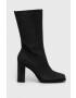 Calvin Klein Jeans Δερμάτινες μπότες HEEL ZIP BOOT LTH WN - Pepit.gr