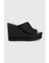 Calvin Klein Jeans Παντόφλες WEDGE SANDAL WEBBING χρώμα: μαύρο YW0YW00961 - Pepit.gr