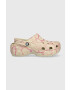 Crocs Παντόφλες Classic Platform Snake Print Clog χρώμα: μπεζ 208231 - Pepit.gr