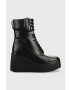 Kurt Geiger London Δερμάτινες μπότες Stately Lace Up Boot γυναικεία χρώμα: μαύρο - Pepit.gr