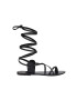 Manebi Δερμάτινα σανδάλια Tie-Up Leather Sandals χρώμα: μαύρο L 7.0 Y0 - Pepit.gr