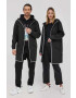 Rains Μπουφάν 18540 Long Jacket Reflective χρώμα: μαύρο - Pepit.gr