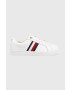 Tommy Hilfiger Δερμάτινα αθλητικά παπούτσια fw0fw06903 essential stripes sneaker χρώμα: άσπρο - Pepit.gr