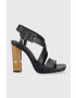 Tommy Hilfiger Δερμάτινα σανδάλια HARDWARE BLOCK HIGH HEEL - Pepit.gr