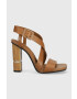 Tommy Hilfiger Δερμάτινα σανδάλια HARDWARE BLOCK HIGH HEEL - Pepit.gr