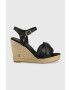 Tommy Hilfiger Δερμάτινα σανδάλια Th Waves High Wedge - Pepit.gr