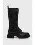 Tommy Hilfiger Δερμάτινες μπότες COOL MONOCHROMATIC BIKERBOOT - Pepit.gr