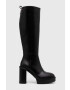 Tommy Hilfiger Δερμάτινες μπότες ELEVATED PLATEAU LONGBOOT - Pepit.gr