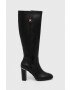 Tommy Hilfiger Δερμάτινες μπότες FEMININE TH HARDWARE LONGBOOT - Pepit.gr