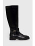 Tommy Hilfiger Δερμάτινες μπότες Leather Belt Longboot - Pepit.gr