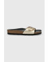 Tommy Hilfiger Δερμάτινες παντόφλες TH MULE SANDAL GOLDEN - Pepit.gr