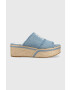 Tommy Hilfiger Παντόφλες DENIM WEDGE FLATFORM - Pepit.gr