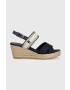 Tommy Hilfiger Σανδάλια GOLDEN WEBBING MID WEDGE - Pepit.gr