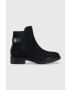 Tommy Hilfiger Σουέτ μπότες τσέλσι Th Suede Flat Boot γυναικείες χρώμα: ναυτικό μπλε - Pepit.gr