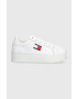 Tommy Jeans Δερμάτινα αθλητικά παπούτσια TJW FLATFORM ESS - Pepit.gr