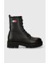 Tommy Jeans Δερμάτινα workers TJW URBAN BOOT TUMBLED LTR WL - Pepit.gr