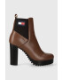 Tommy Jeans Δερμάτινες μπότες TJW NEW ESS HIGH HEEL BOOT - Pepit.gr