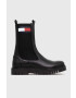 Tommy Jeans Δερμάτινες μπότες τσέλσι TJW LONG CHELSEA BOOT - Pepit.gr