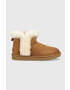 Ugg Μπότες χιονιού σουέτ W Classic Mini Heritage Fluff χρώμα: καφέ - Pepit.gr