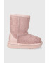 Ugg Παιδικές δερμάτινες μπότες χιονιού T CLASSIC IIEL HEARTS - Pepit.gr