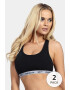 Reebok 2 PACK γυναικείο Crop top μαύρο - Pepit.gr