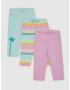 GAP Kids Leggings 3 pcs Green Pink - Pepit.gr