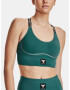 Under Armour Project Rock Infty Mid Sport Bra Green - Pepit.gr