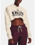 Under Armour UA Project Rock Crop Flce Hdy Sweatshirt White - Pepit.gr