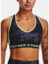 Under Armour UA Project Rock Crssbk Bra Print Sport Bra Black - Pepit.gr